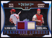 Pete Rose /  Johnny Bench 2025 Leaf in the Game Used Franchise Leaders Game-Used Dual Memorabilia Blue Holo #FL-7 #6/8 at PristineAuction.com