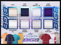 2025 Leaf in the Game Used BIG 8 Game-Used Memorabilia Blue Holo #B8-3 #2/7 Pele / Tom Brady / Ken Griffey Jr. / Kobe Bryant / Muhammad Ali / Roger Federer / Roger Howe / Jack Nicklaus at PristineAuction.com