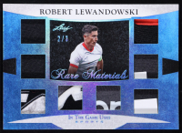 Robert Lewandowski 2025 Leaf in the Game Used Rare Materials Game-Used Octo Memorabilia Rainbow Holo #RM-27 #2/3 at PristineAuction.com
