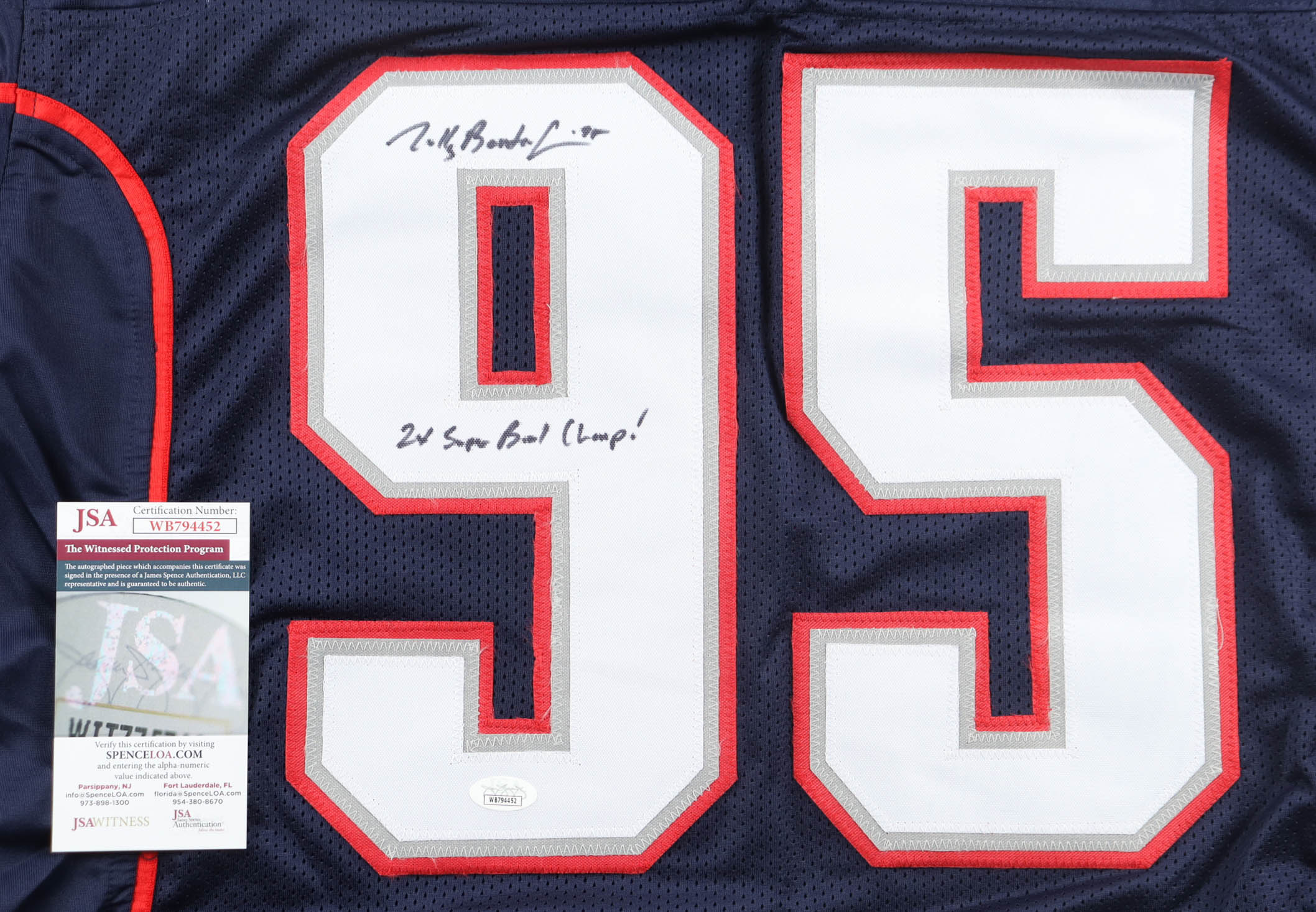 Tully Banta-Cain Signed Jersey Inscribed "2x Super Bowl Champ!" (JSA) at PristineAuction.com Tully Banta-Cain Signed Jersey Inscribed "2x Super Bowl Champ!" (JSA) at PristineAuction.com