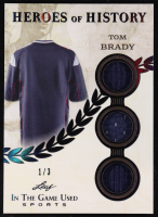 Tom Brady 2025 Leaf ITG Used Sports Heroes Of History Triple Relic Black #HH85 #1/3 at PristineAuction.com
