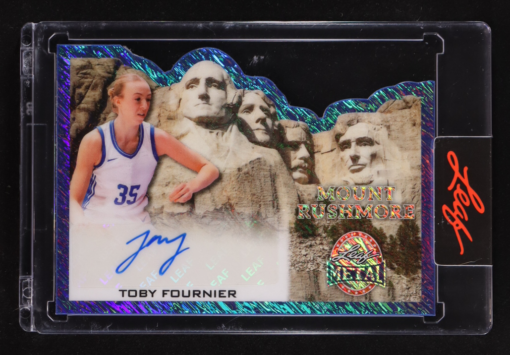 Toby Fournier 2026 Leaf Metal Mount Rushmore Autograph Shimmer Blue #TF1 #1/3 at PristineAuction.com Toby Fournier 2026 Leaf Metal Mount Rushmore Autograph Shimmer Blue #TF1 #1/3 at PristineAuction.com