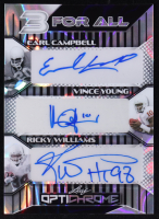 Earl Campbell / Vince Young / Ricky Willams 2025 Leaf Eclectic Signature Series 3 For All Silver Prismatic #3A2 #1/1 at PristineAuction.com
