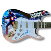 Chris Evans Signed Marvel "Captain America" Custom Stratocaster Guitar (JSA) at PristineAuction.com