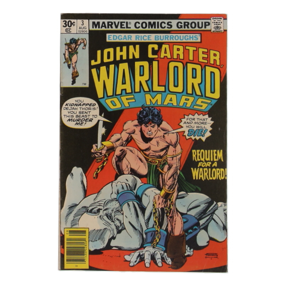 1977 "John Carter, Warlord of Mars" Issue #3 Marvel Comic Book at PristineAuction.com