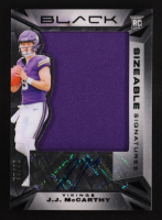 J.J. McCarthy 2024 Panini Black Sizeable RookIe Jersey Signatures #2 RC #77/99 at PristineAuction.com