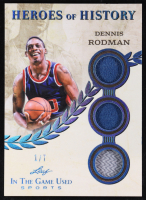 Dennis Rodman 2025 Leaf ITG Used Sports Heroes Of History Triple Relic Blue Holo #HH23 #1/7 at PristineAuction.com