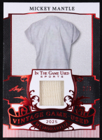 Mickey Mantle 2025 Leaf in the Game Used Vintage Game-Used Memorabilia Red Holo #VM9 #2/3 at PristineAuction.com