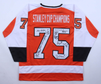 "Stanley Cup Champions" Jersey Signed By (12) With Bill Barber, Bernie Parent, Tom Bladon (PSA) at PristineAuction.com