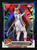 Giannis Antetokounmpo Signed 2023-24 Topps Chrome #15 (PSA) at PristineAuction.com