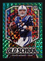 Peyton Manning Signed 2020 Panini Mosaic Old School Green Prizm #OS1 (PSA) at PristineAuction.com