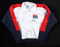 Larry Bird Signed Team USA Champion Authentic Warm-Up Jacket (PSA) at PristineAuction.com