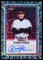 Charlie Sheen 2025 Leaf Vivid Baseball Teal Laser Autograph #BA-CS1 #6/10 at PristineAuction.com