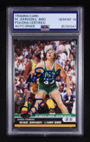 Magic Johnson / Larry Bird Signed 2007-08 Stadium Club Promos #PP3 (PSA | Auto 10) at PristineAuction.com