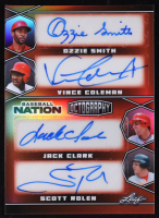2025 Leaf Baseball Nation Octography Autograph Red Prismatic #O-11 #1/1 Ozzie Smith / Vince Coleman / Jack Clark / Scott Rolen / Andy Van Slyke / Garry Templeton / Jim Kaat / Orlando Cepeda at PristineAuction.com