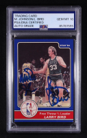 Magic Johnson / Larry Bird Signed 1984 Star Larry Bird #15 '84 FT Percentage Leader (PSA | Auto 10) at PristineAuction.com