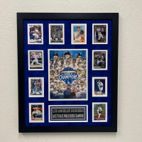 Dodgers 2025 World Series Champion Custom Framed Photo Display with (10) Trading Cards at PristineAuction.com