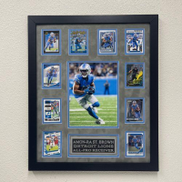 Amon-Ra St. Brown Lions Custom Framed Photo Display with (10) Trading Cards at PristineAuction.com
