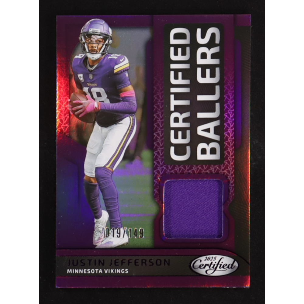 Justin Jefferson 2025 Panini Certified Ballers Jerseys Mirror Purple Memorabilia #CBM-JJN #019/149 at PristineAuction.com