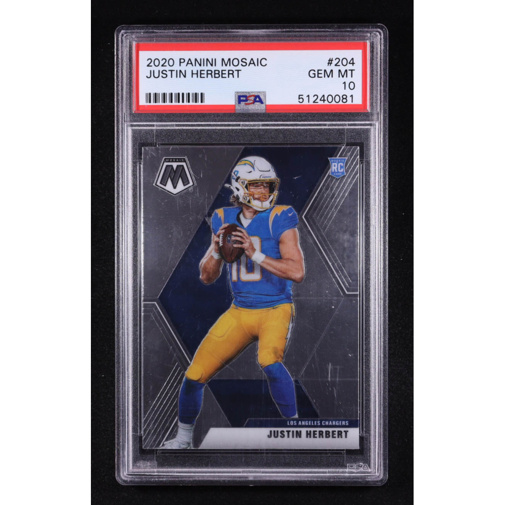 Justin Herbert 2020 Panini Mosaic #204 RC (PSA 10) at PristineAuction.com