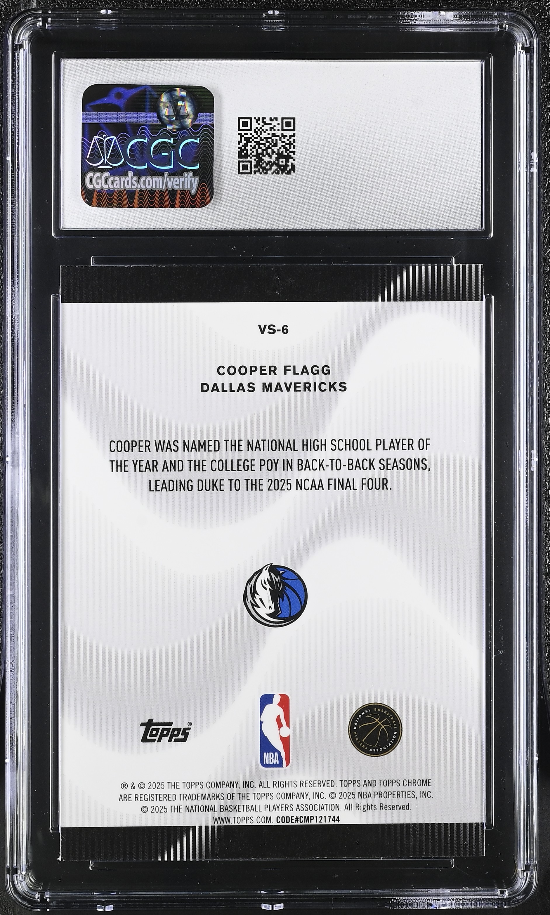 Cooper Flagg 2025-26 Topps Chrome Voices #VS-6 RC (CGC 9) at PristineAuction.com Cooper Flagg 2025-26 Topps Chrome Voices #VS-6 RC (CGC 9) at PristineAuction.com