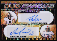 Drew Brees /  Dan Marino 2025 Leaf Optichrome Duo Chrome Gold Shimmer Dual Autograph #D9 #1/1 at PristineAuction.com