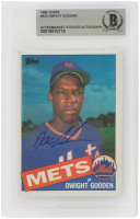 Dwight Gooden Signed Sticker on 1985 Topps #620 RC (BGS) at PristineAuction.com