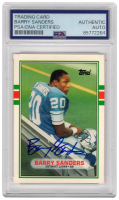 Barry Sanders Signed 1989 Topps Traded #83T RC (PSA) at PristineAuction.com