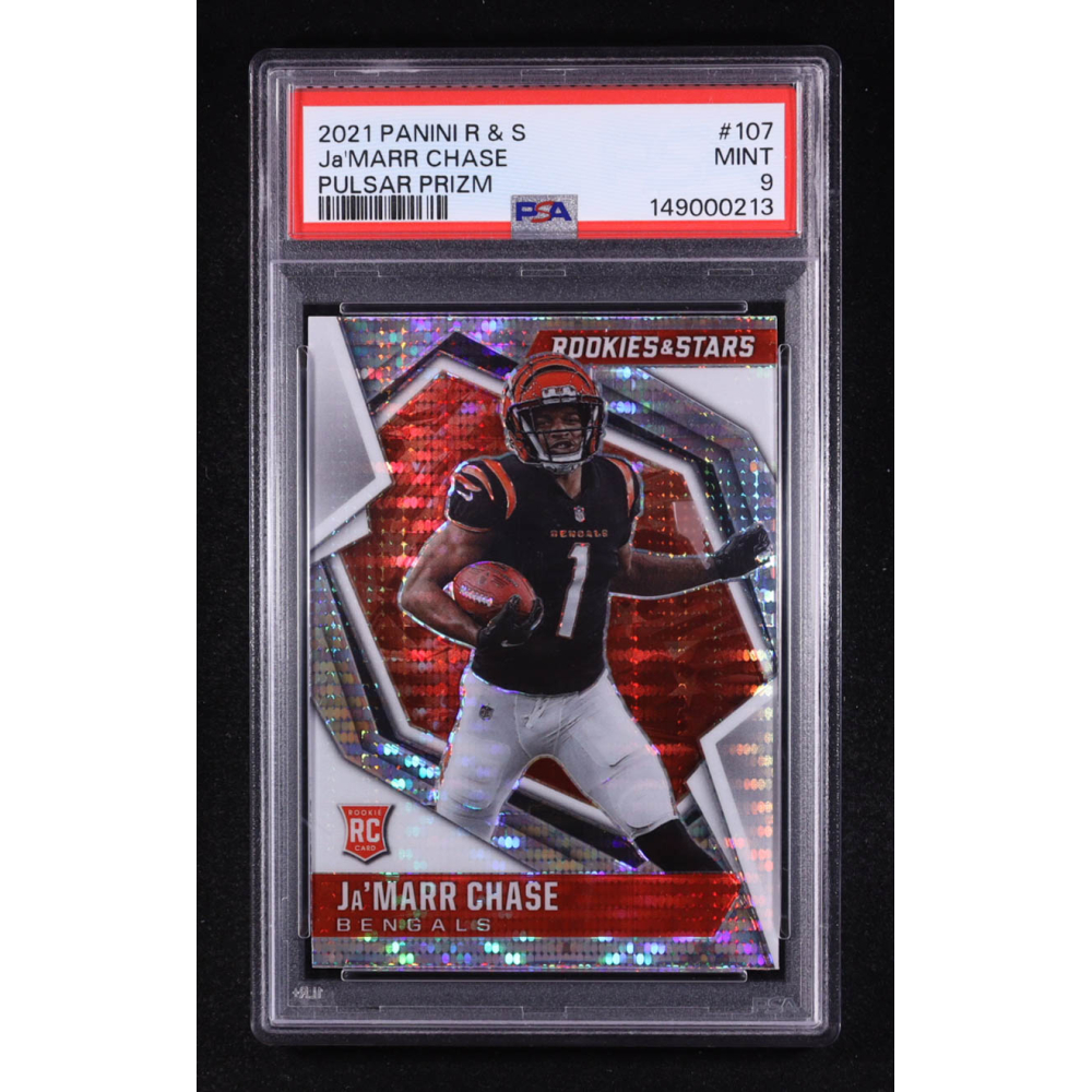 Ja'Marr Chase 2021 Rookies and Stars Pulsar Prizm #107 RC (PSA 9) at PristineAuction.com