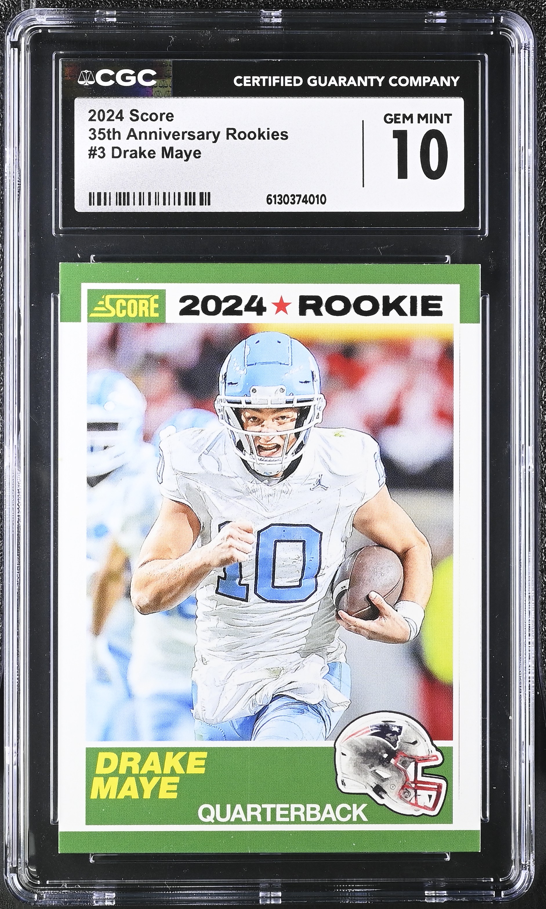 Drake Maye 2024 Score 35th Anniversary Rookies #3 RC (CGC 10) at PristineAuction.com Drake Maye 2024 Score 35th Anniversary Rookies #3 RC (CGC 10) at PristineAuction.com