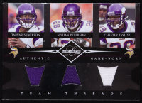 Tavaris Jackson / Adrian Peterson / Chester Taylor 2008 Leaf Limited Team Threads Jersey Triple Game-Used Relic #TTT-9 #083/100 at PristineAuction.com