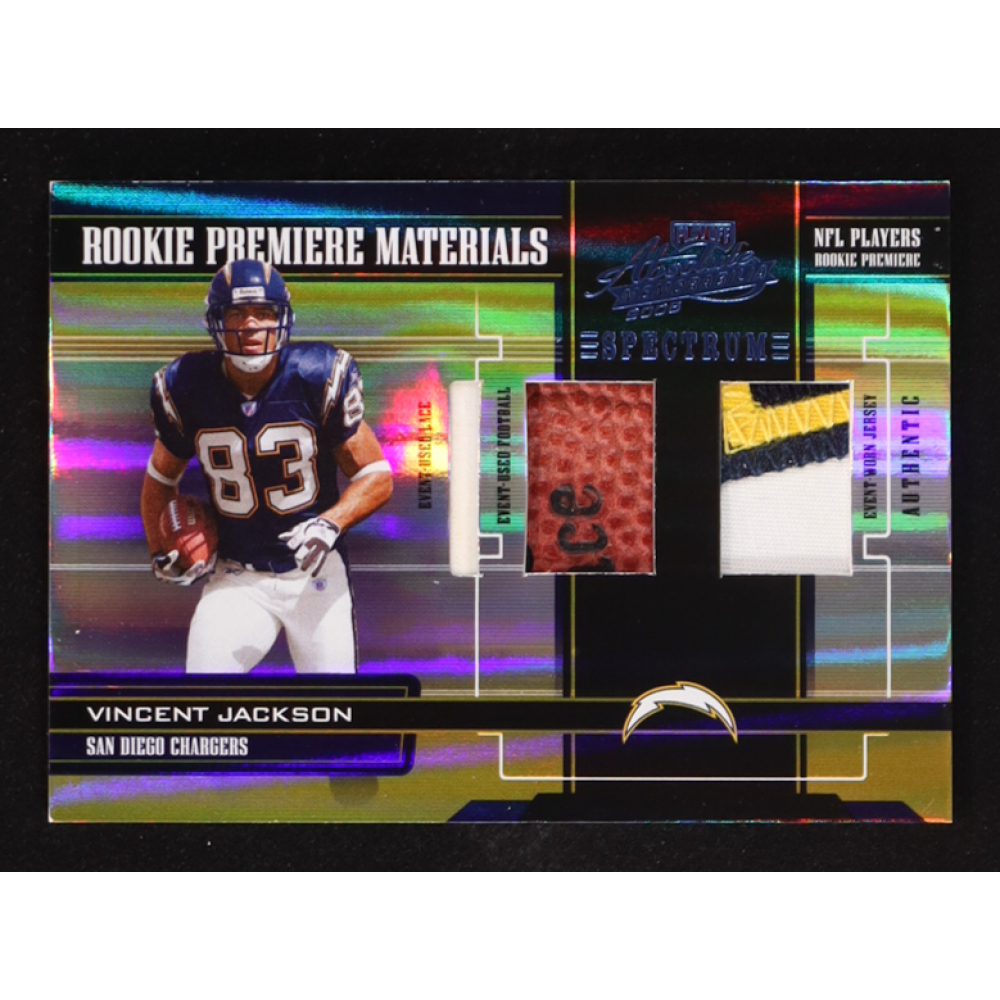 Vincent Jackson 2005 Donruss Absolute Rookie Premiere Materials Triple Spectrum #234 RC #55/75 at PristineAuction.com
