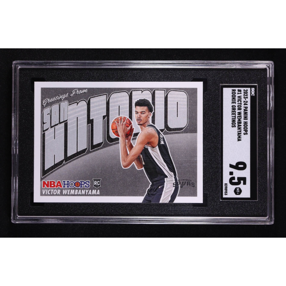 Victor Wembanyama 2023-24 Hoops Rookie Greetings #1 RC (SGC 9.5) at PristineAuction.com