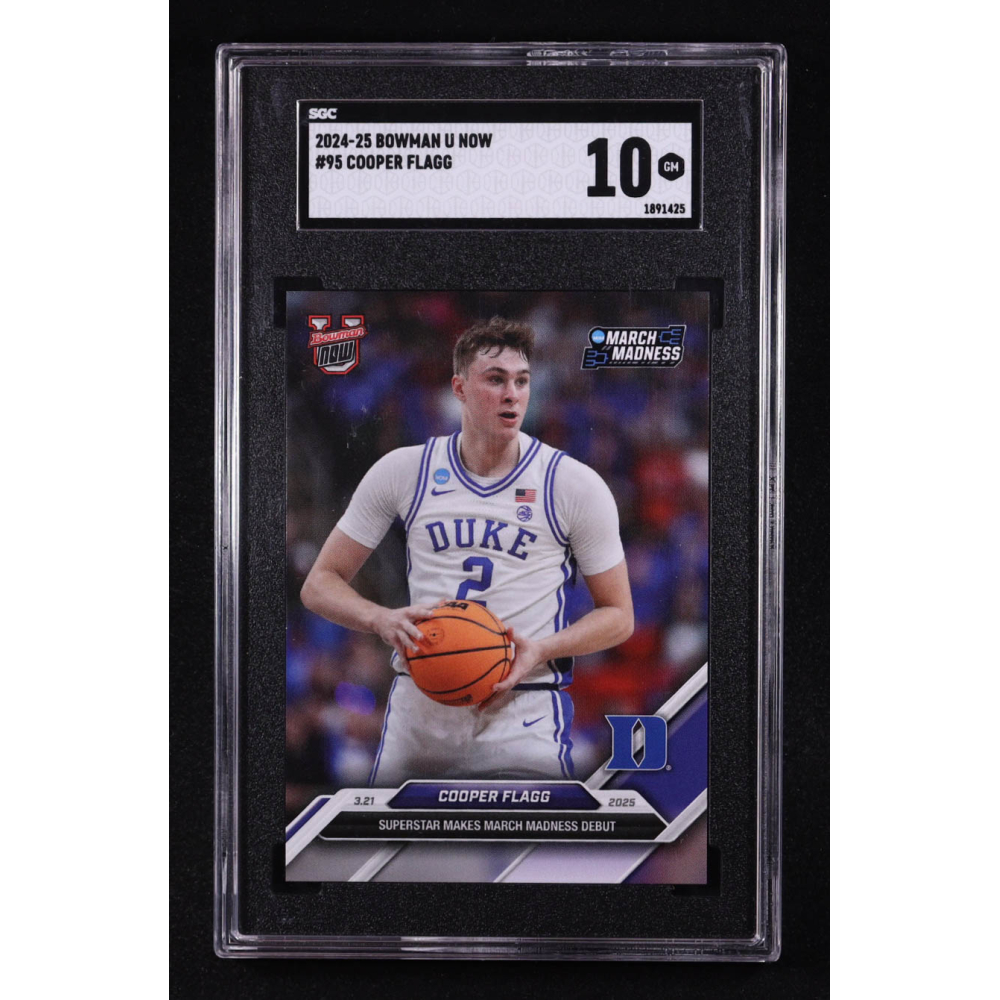 Cooper Flagg 2024-25 Bowman University Now #95 (SGC 10) at PristineAuction.com