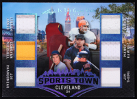 2025 Leaf in the Game Used Sports Town Cleveland Game-Used Memorabilia Sapphire #ST-3 #4/7 LeBron James / Bernie Kosar / Donovan Mitchell / Manny Ramirez / Joe Charboneau / Jim Thome at PristineAuction.com