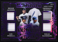2025 Leaf in the Game Used To the Victor Goes the Spoils Game-Used Quad Memorabilia Purple Holo #VS-16 #2/6 Reggie Jackson / Thurman Munson / Lou Piniella / Willie Randolph at PristineAuction.com