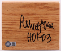 Robert Parish Signed 5x6 Wood Floorboard Piece Inscribed "HOF 03" (Schwartz) at PristineAuction.com