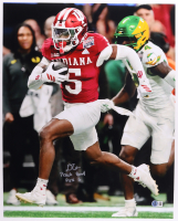 D'Angelo Ponds Signed Indiana Hoosiers 16x20 Photo Inscribed "Peach Bowl Pick 6" (Beckett) at PristineAuction.com