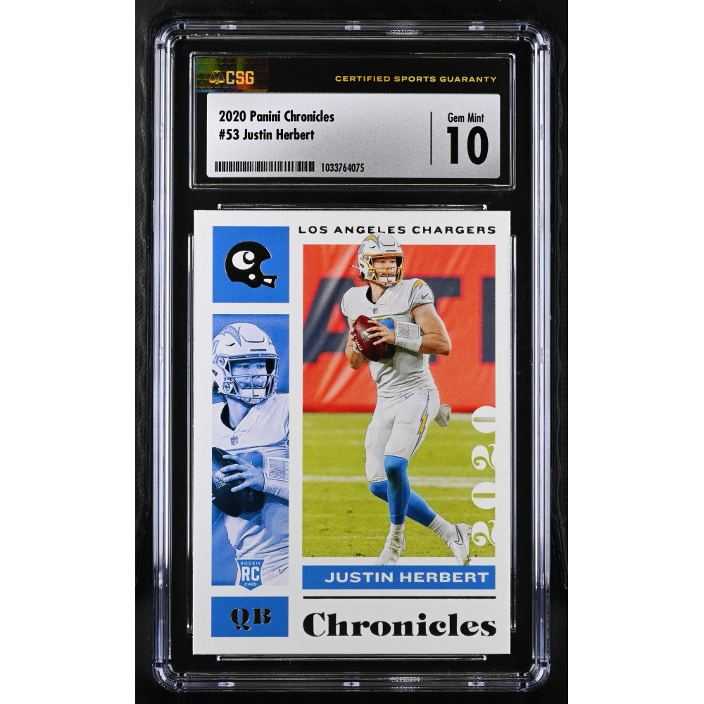 Justin Herbert 2020 Panini Chronicles #53 RC (CSG 10) at PristineAuction.com