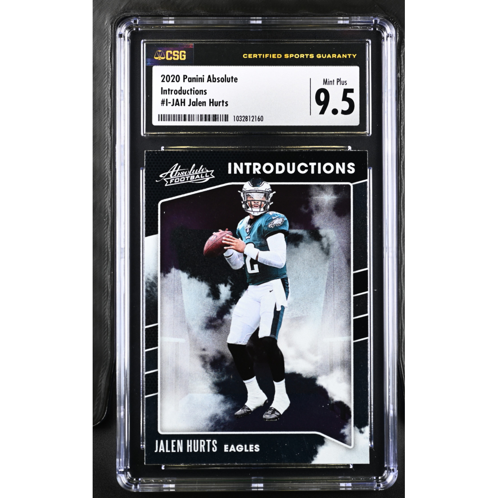 Jalen Hurts 2020 Panini Absolute Introductions #I-JAH RC (CSG 9.5) at PristineAuction.com