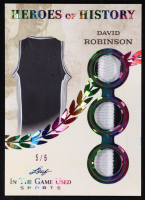 David Robinson 2025 Leaf ITG Used Sports Heroes Of History Triple Relic Rainbow #HH21 #5/5 at PristineAuction.com
