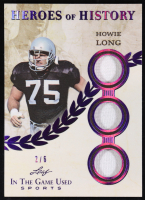 Howie Long 2025 Leaf ITG Used Sports Heroes Of History Triple Relic Purple Holo #HH35 #2/6 at PristineAuction.com