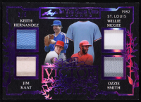 2025 Leaf in the Game Used To the Victor Goes the Spoils Game-Used Quad Memorabilia Purple Holo #VS-15 #6/6 Keith Hernandez / Jim Kaat / Willie McGee / Ozzie Smith at PristineAuction.com
