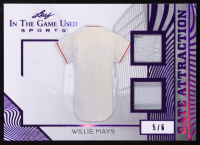 Willie Mays 2025 Leaf In The Game Used Gate Attraction Purple Holo #GA-45 #5/6 at PristineAuction.com