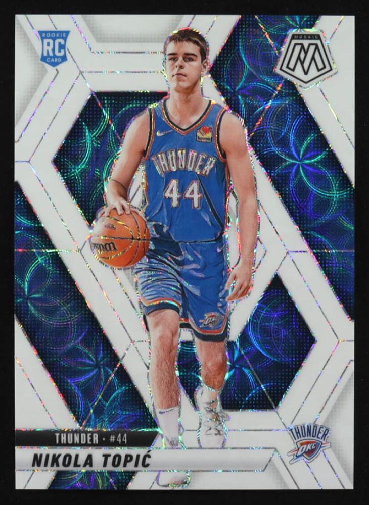 Nikola Topic 2024-25 Panini Mosaic Mosaic International White #242 RC #25/25