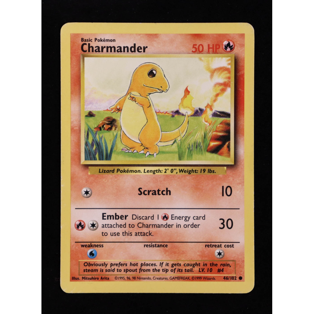 Charmander 1999 Pokemon Base Unlimited #46 at PristineAuction.com
