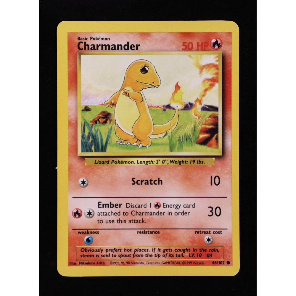 Charmander 1999 Pokemon Base Unlimited #46 at PristineAuction.com