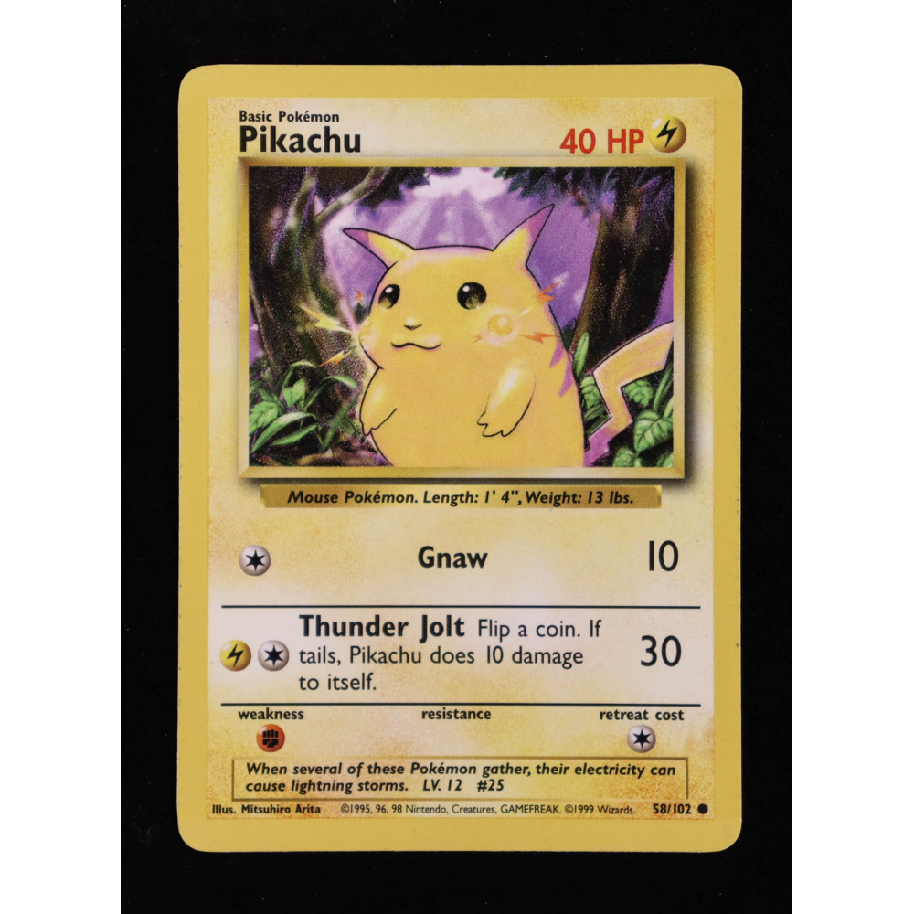 Pikachu 1999 Pokemon Base Unlimited #58 at PristineAuction.com