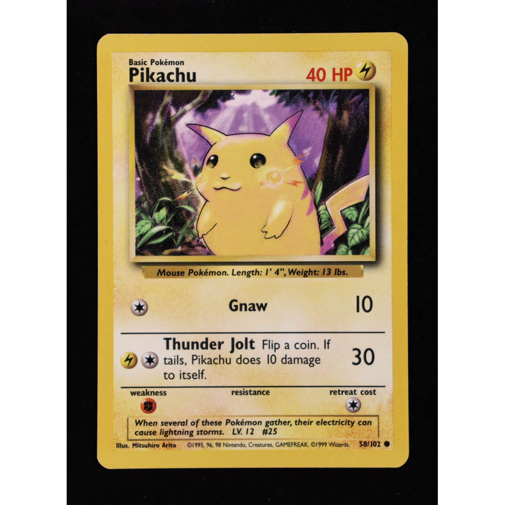 Pikachu 1999 Pokemon Base Unlimited #58 at PristineAuction.com