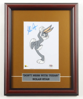 Nolan Ryan Signed "Looney Tunes" Custom Framed Original Film Cel Display with Title Plaque (PSA) at PristineAuction.com
